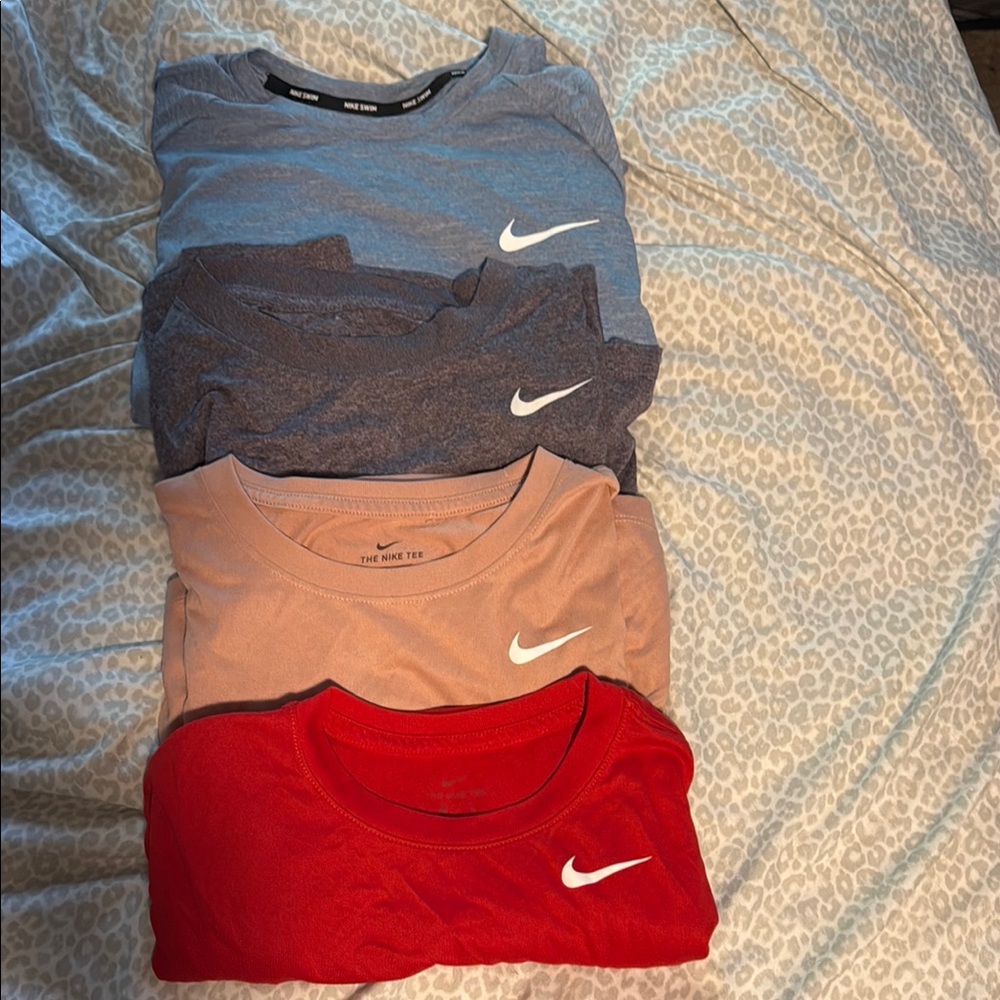 Nike T-Shirt Collection - Blue, Gray, Tan, Red